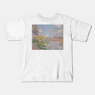 Spring by the Seine by Claude Monet Kids T-Shirt